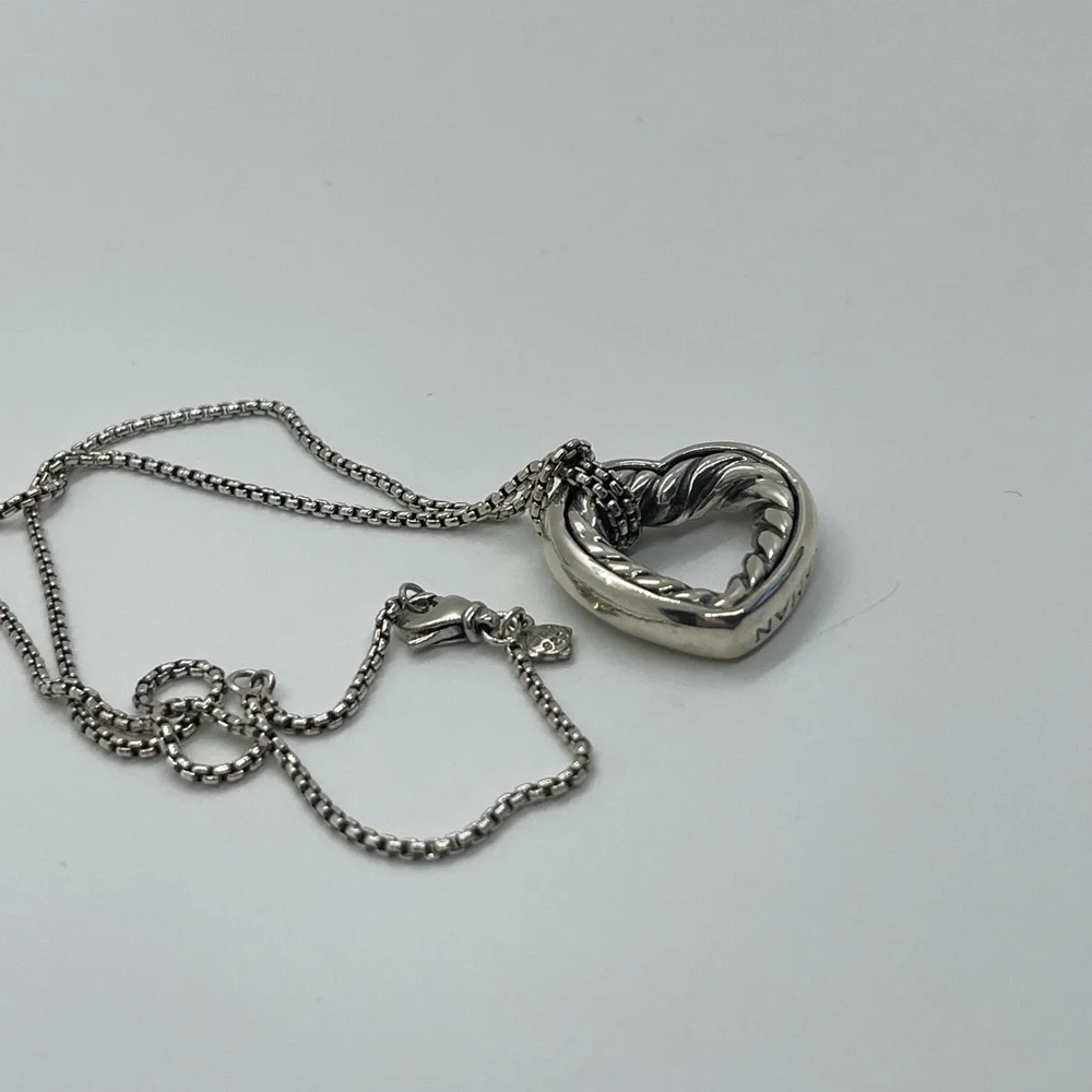 David Yurman Sterling Silver Heart Necklace